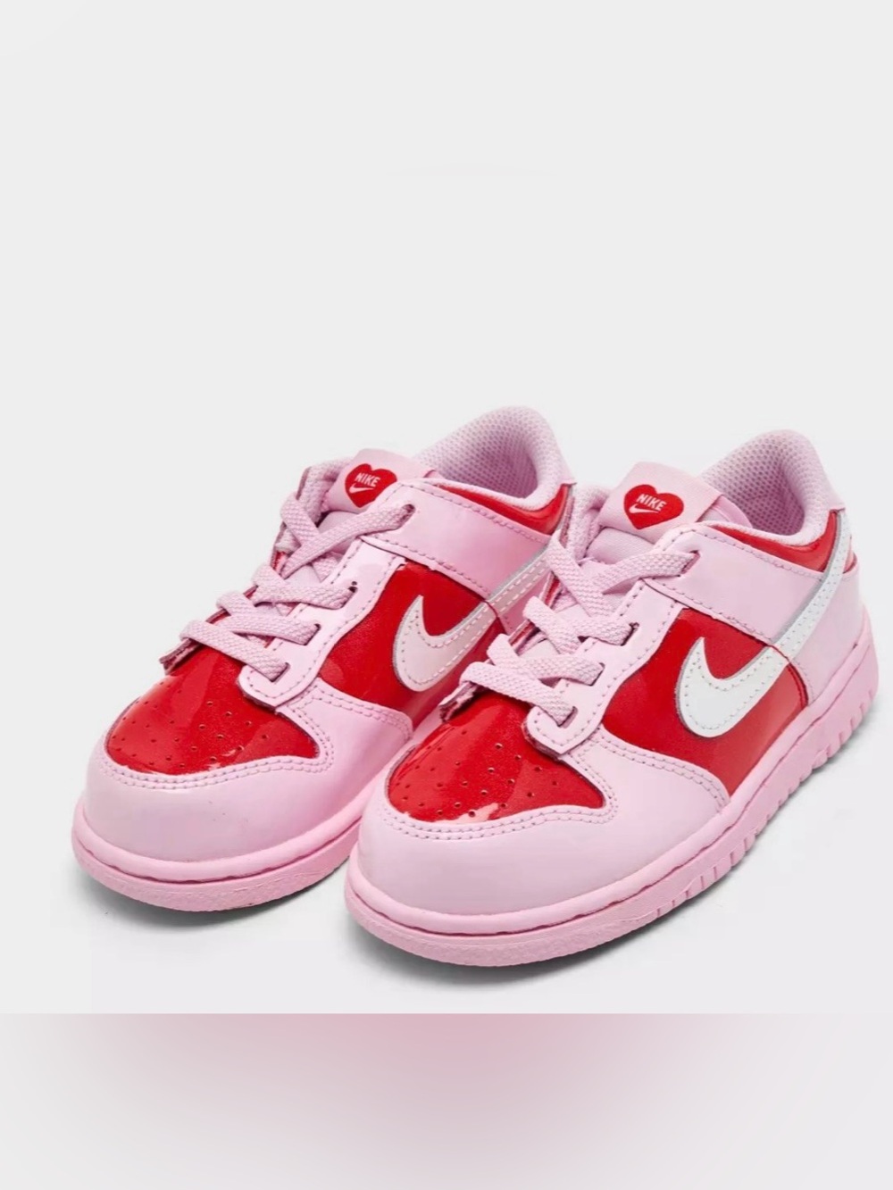Nike Toddler Girl Dunk Low Basketball Sneakers Pink and Red